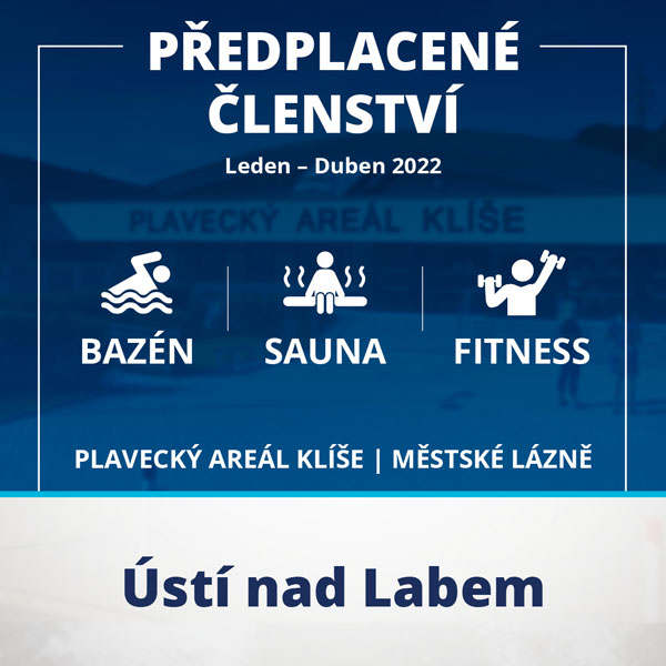 30 denní balíček Plavecká hala Klíše  Bazén + Sauna