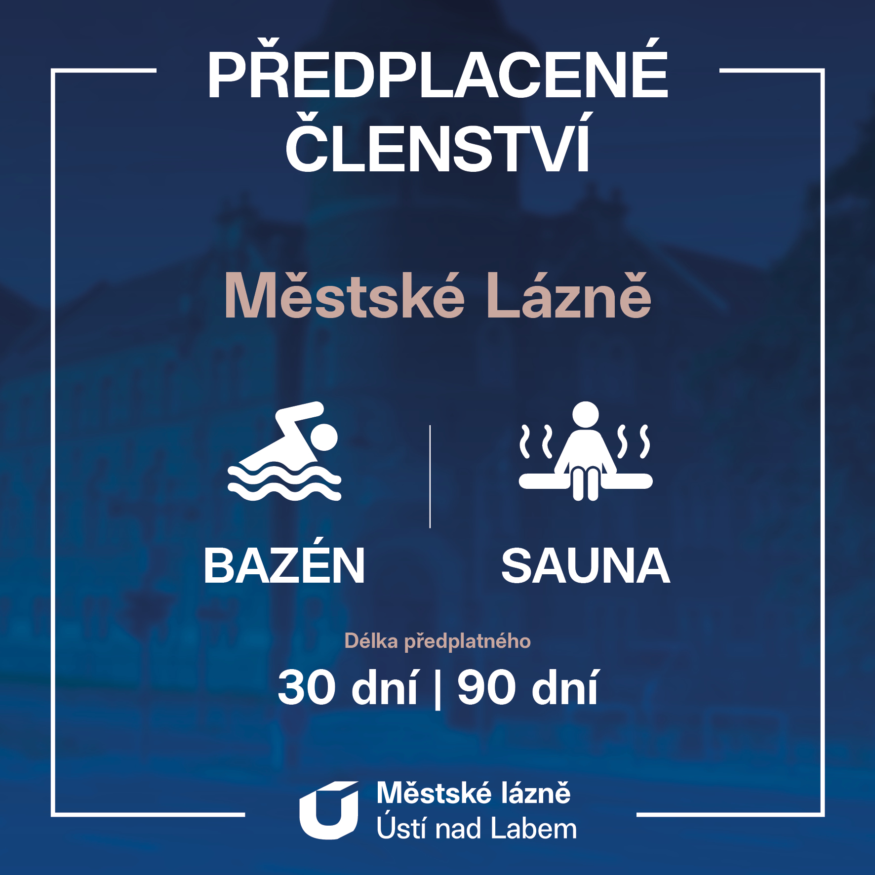Předplacené členství - 30denní - Městské lázně - sauna + bazén
