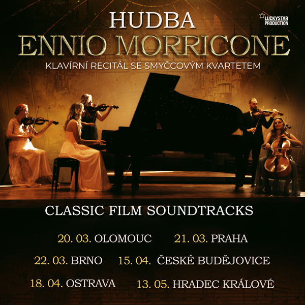 Hudba ENNIO MORRICONE Klavírní recitál se smyčcovým kvartetem