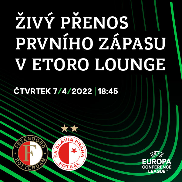 Sledování venkovního utkání Feyenoord Rotterdam - SK Slavia Praha v EDENU