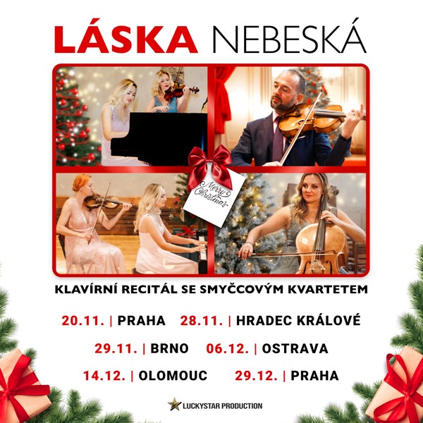 Vánoční hit Láska Nebeská, KLAVÍRNÍ RECITÁL se smyčcovým kvartetem