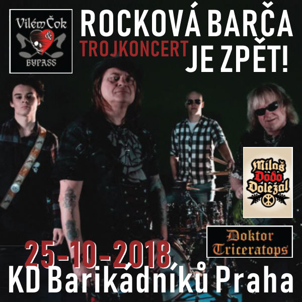 ROCKOVÁ BARČA JE ZPĚT! - koncert v Praze -Kulturní dům Barikádníků, Saratovská 20, Praha 10